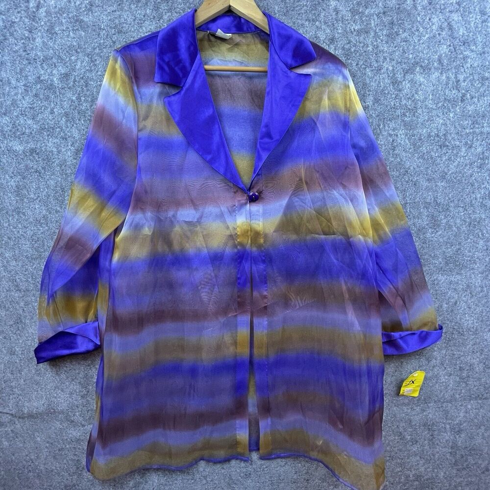 Vintage A & G Connection USA Jacket Womens 1XL Formal Sheer Layer Festival Ombre